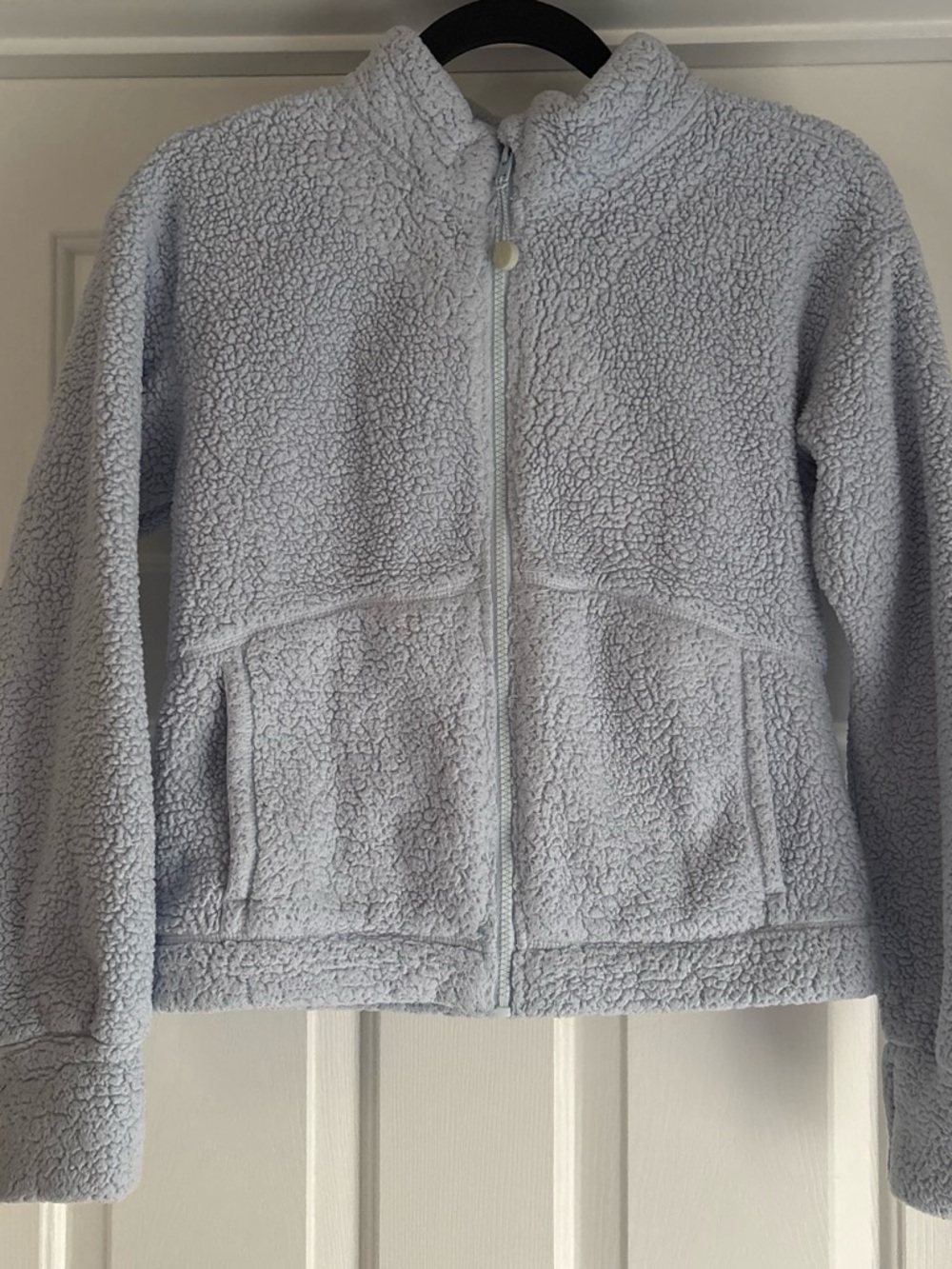 Athleta Girl size XL (14) Cozy Light Blue Sherpa Zip Jacket